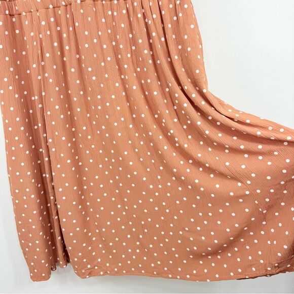 Lane Bryant Creamsicle Orange White Polka Dot Sleeveless ALine Cut Out Dress NEW - Picture 9 of 16